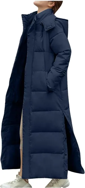 Heavyweight Long Down Jacket for Women Floor Length Windproof Winter Warm Puffer Coat 2024 Plus Size Fashion Overcoat