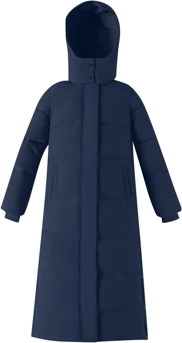 Heavyweight Long Down Jacket for Women Floor Length Windproof Winter Warm Puffer Coat 2024 Plus Size Fashion Overcoat