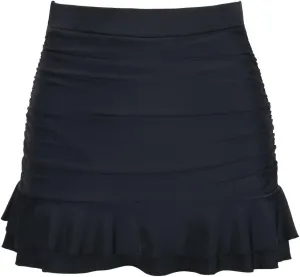 Hilor Women's Shirred Ruffle Swim Skirt Tummy Control Skirted Bikini Bottoms High Waisted Swim Bottom