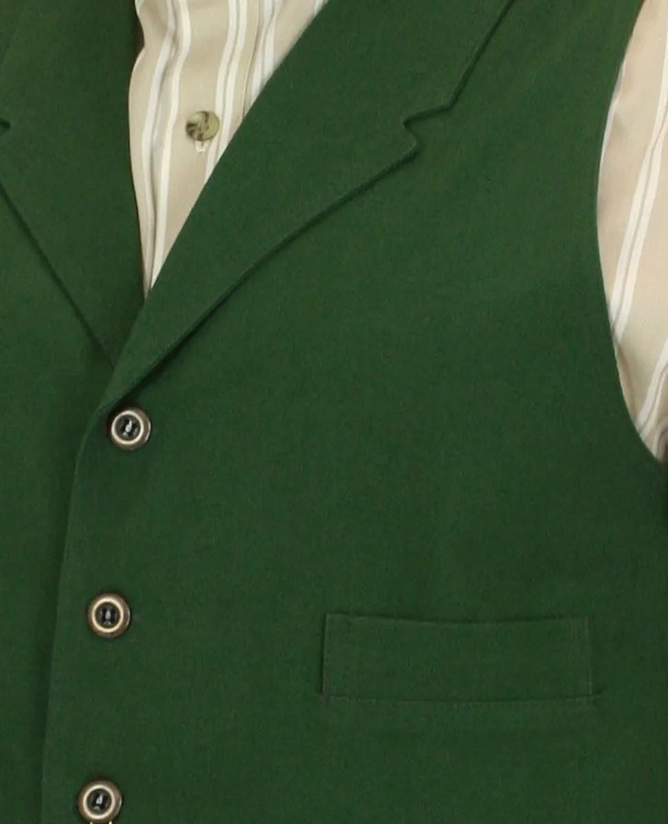 Historical Emporium Men's Cotton Canvas Casual Work Vest, Victorian Old West Edwardian Classic Waistcoat