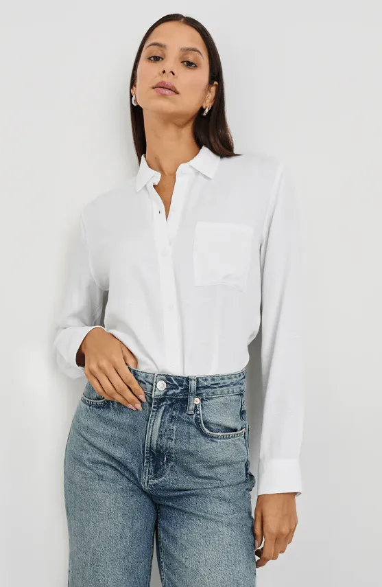 Hunter Button Down Top - Ivory Check
