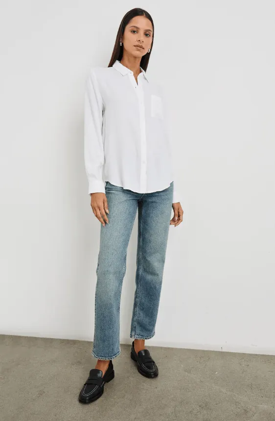 Hunter Button Down Top - Ivory Check