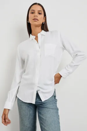Hunter Button Down Top - Ivory Check