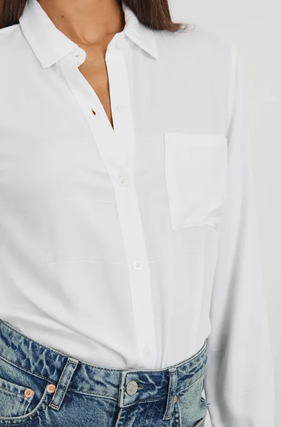Hunter Button Down Top - Ivory Check