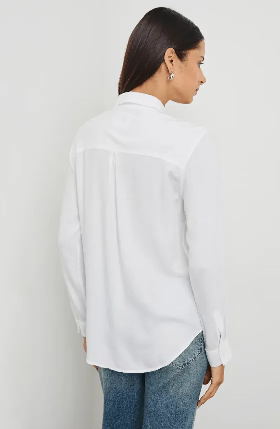 Hunter Button Down Top - Ivory Check