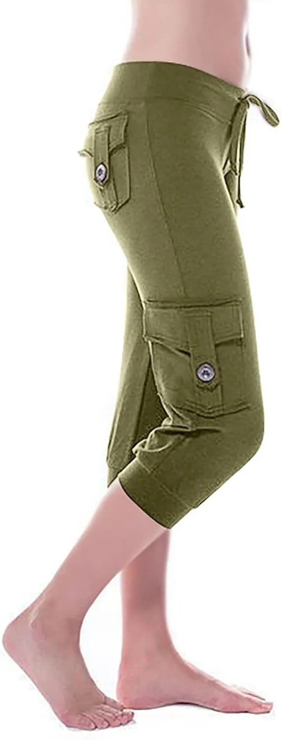 Hvyesh Capri Pants for Women Summer 2025 Capri Leggings with Pockets High Wasit Stretch Casual Capris Womens Capri Joggers
