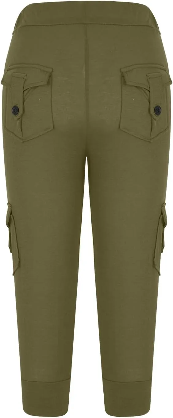Hvyesh Capri Pants for Women Summer 2025 Capri Leggings with Pockets High Wasit Stretch Casual Capris Womens Capri Joggers