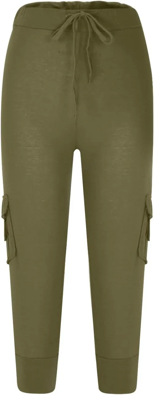 Hvyesh Capri Pants for Women Summer 2025 Capri Leggings with Pockets High Wasit Stretch Casual Capris Womens Capri Joggers