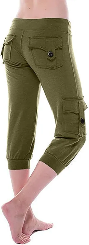 Hvyesh Capri Pants for Women Summer 2025 Capri Leggings with Pockets High Wasit Stretch Casual Capris Womens Capri Joggers