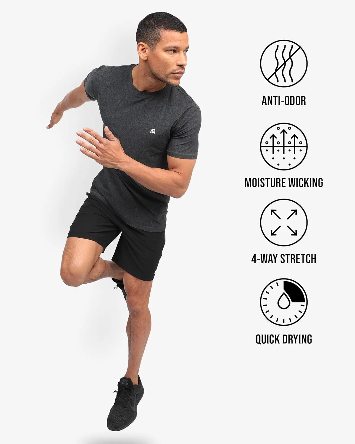 INTO THE AM Premium Workout Shorts 7.5" Inseam - Performance Quick Dry Stretch Gym Shorts S - 4XL Tactical Athletic Shorts