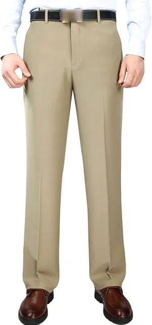 JEShifangjiusu Men's 4-Way Stretch Solid Slim Fit Dress Pant Slim Fit Dress Pant Wrinkle-Resistant Flat-Front Chino Pant