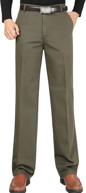 JEShifangjiusu Men's Stretch Dress Pants Casual Slim Fit Skinny Suit Pants Chino Pant Business Fit Flex Flat Front Pant (32,Army Green), Army Green, 32