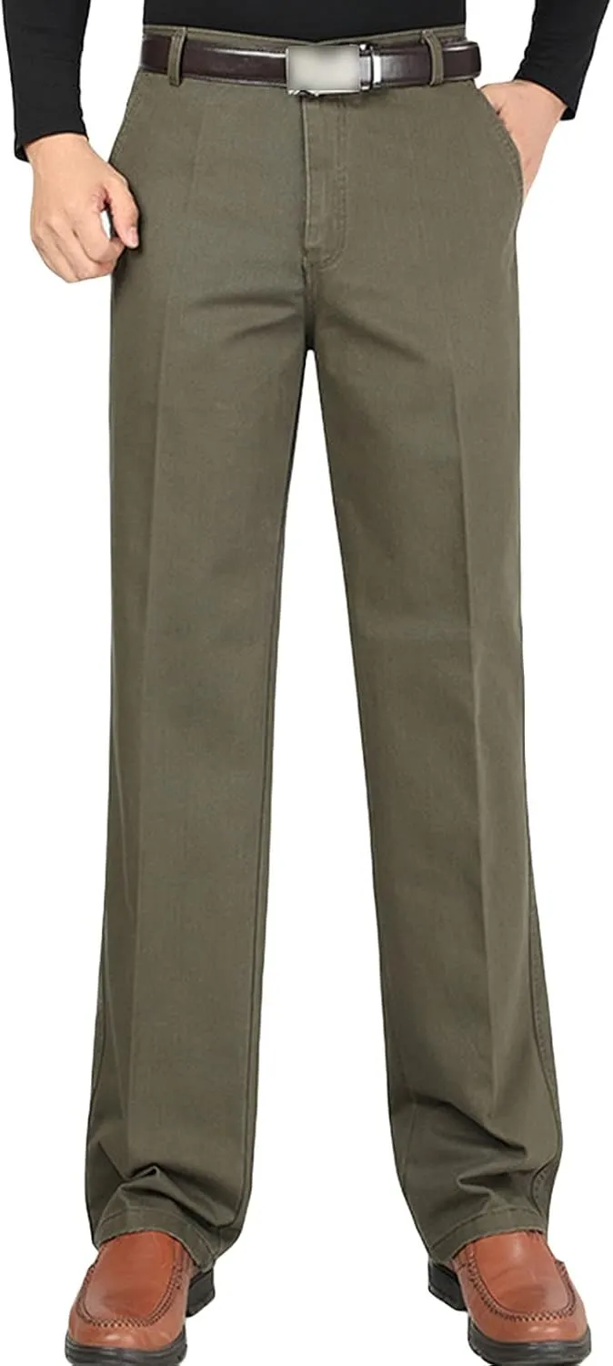 JEShifangjiusu Men's Stretch Dress Pants Casual Slim Fit Skinny Suit Pants Chino Pant Business Fit Flex Flat Front Pant (39,Army Green), Army Green, 39