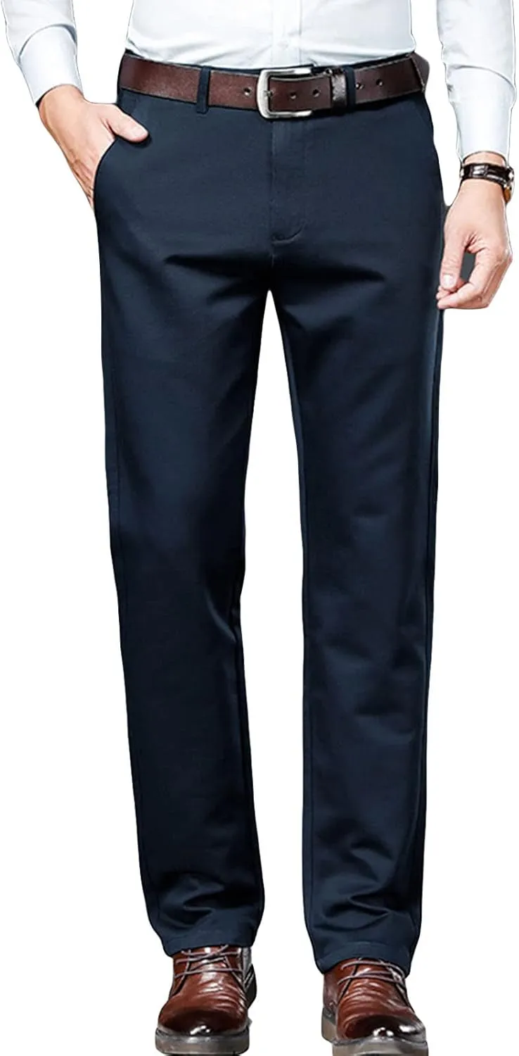 JEShifangjiusu Men's Stretch Dress Pants Slim Fit Skinny Suit Pant Business Flex Flat Front Pant Wrinkle-Resistant Chino Pant (30,Blue), Blue, 30