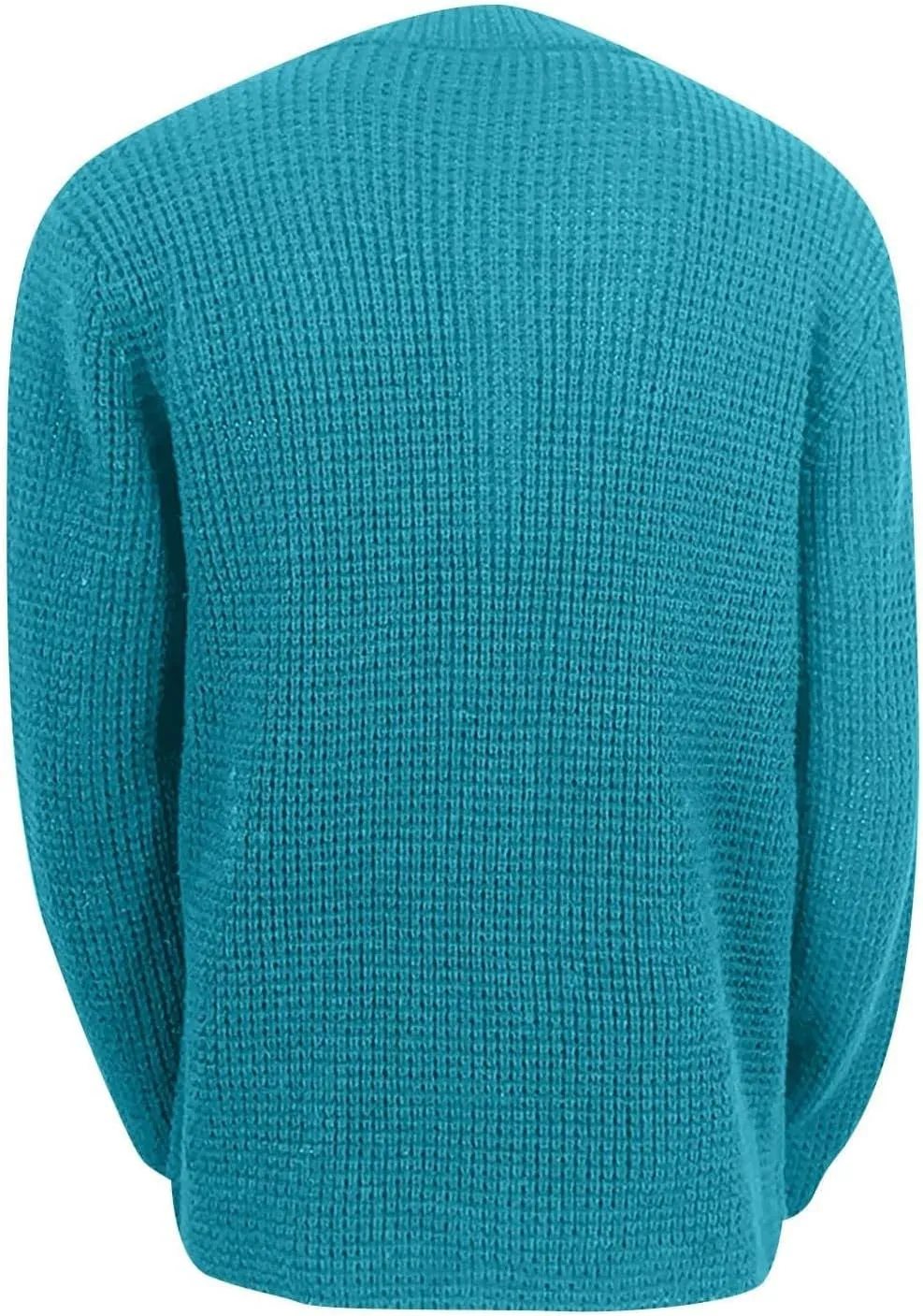JEsilunmaMY Mens Solid Color Waffle Knit Cardigan Casual Button Up Pocket Blazer Jacket Fall Winter Slim Fit Sweater Coat