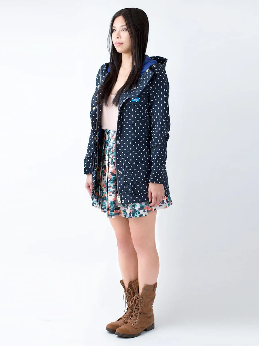 Kasson Mountain Hooded Parka in Navy Dot