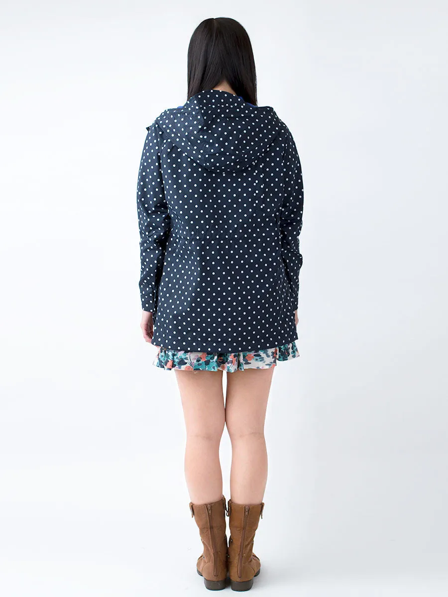 Kasson Mountain Hooded Parka in Navy Dot