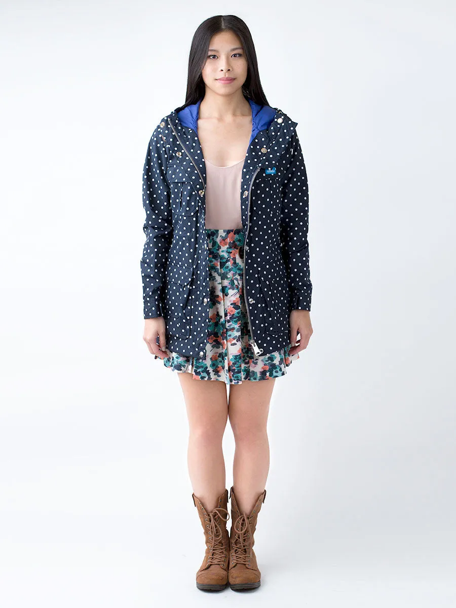 Kasson Mountain Hooded Parka in Navy Dot