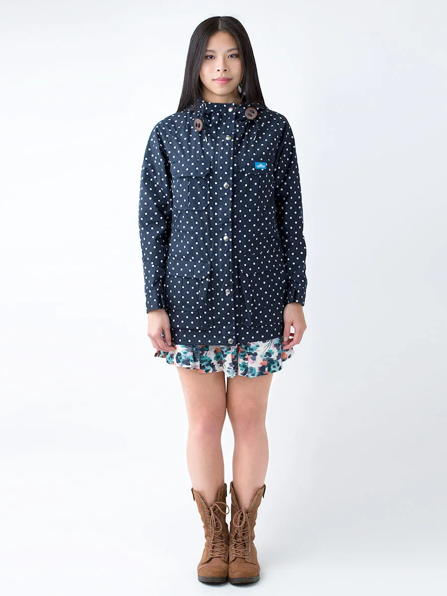 Kasson Mountain Hooded Parka in Navy Dot