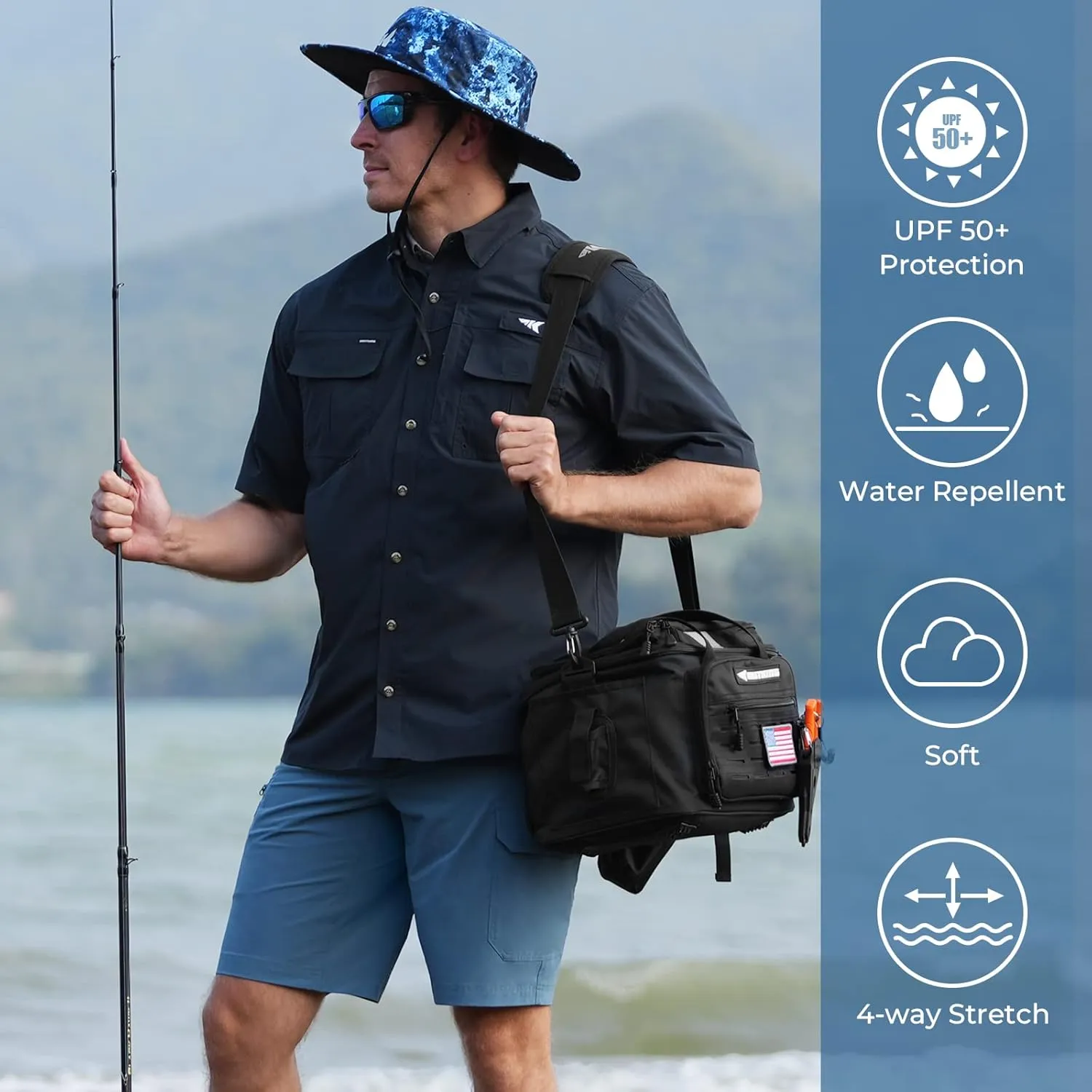 KastKing Men's Fishing Shorts, Hiking Shorts Quick Dry Comfortable UPF 50 , 7 Pockets, Shorts for Men, 10.5" Inseam