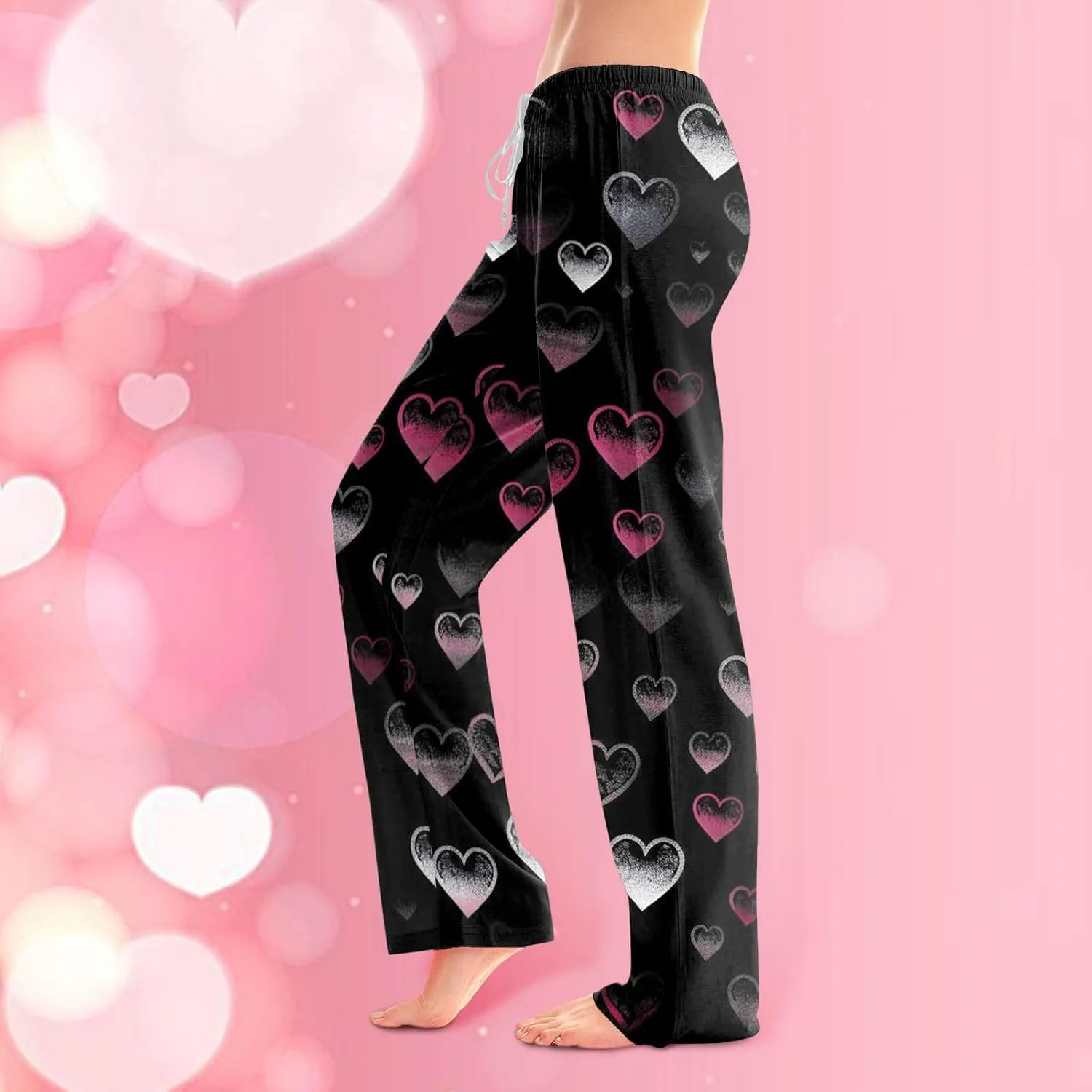 Ladies' 2025 Valentine Fashion Casual Printed Casual Pants Women Pants Size 14