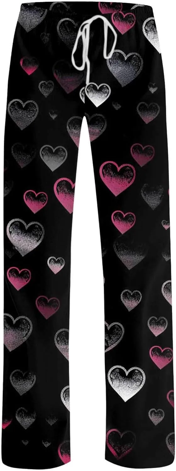 Ladies' 2025 Valentine Fashion Casual Printed Casual Pants Women Pants Size 14