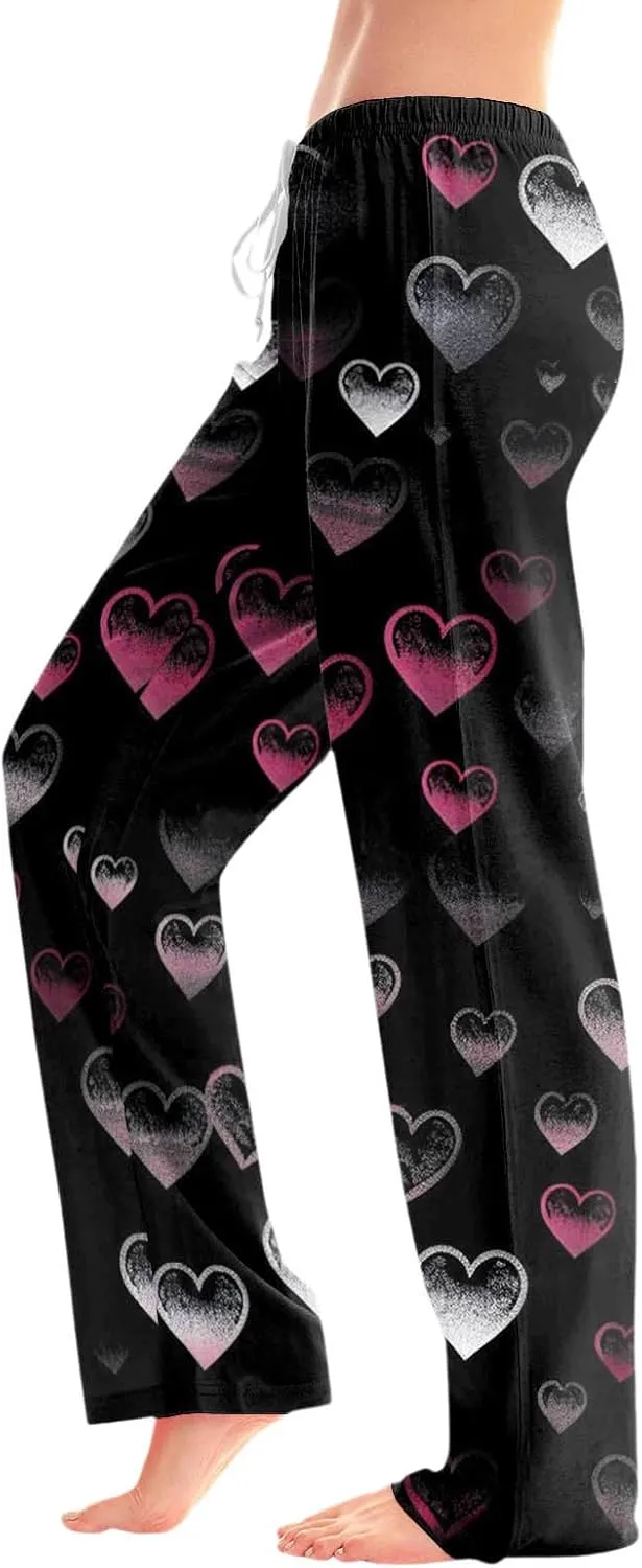 Ladies' 2025 Valentine Fashion Casual Printed Casual Pants Women Pants Size 14
