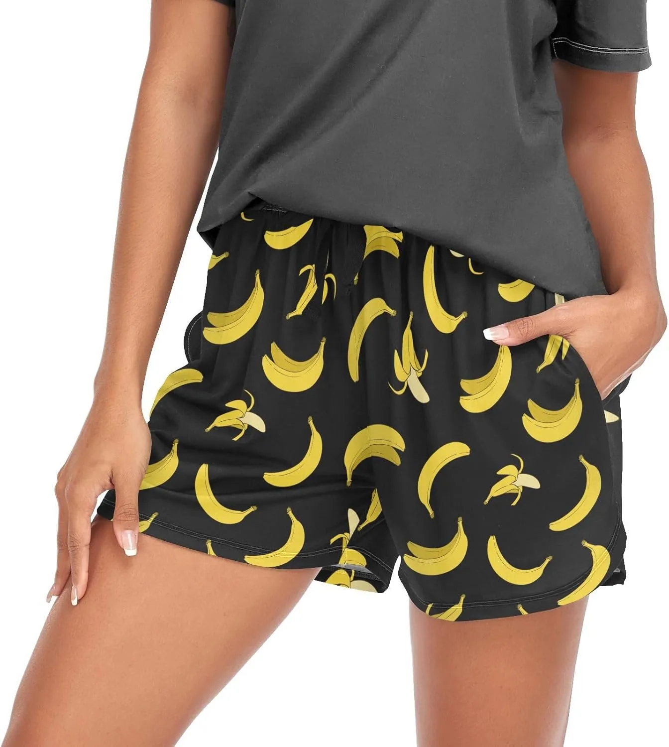 Laprad Womens Pajama Shorts Lounge Bottoms Sleep Shorts with Drawstring & Pockes