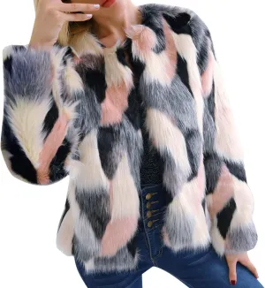 LCMTWX White Faux Fur Coat Coat Winter Warm Puffy Jacket Fluffy Women's Coat Jackets Long Sleeve Casual Long Faux Fur