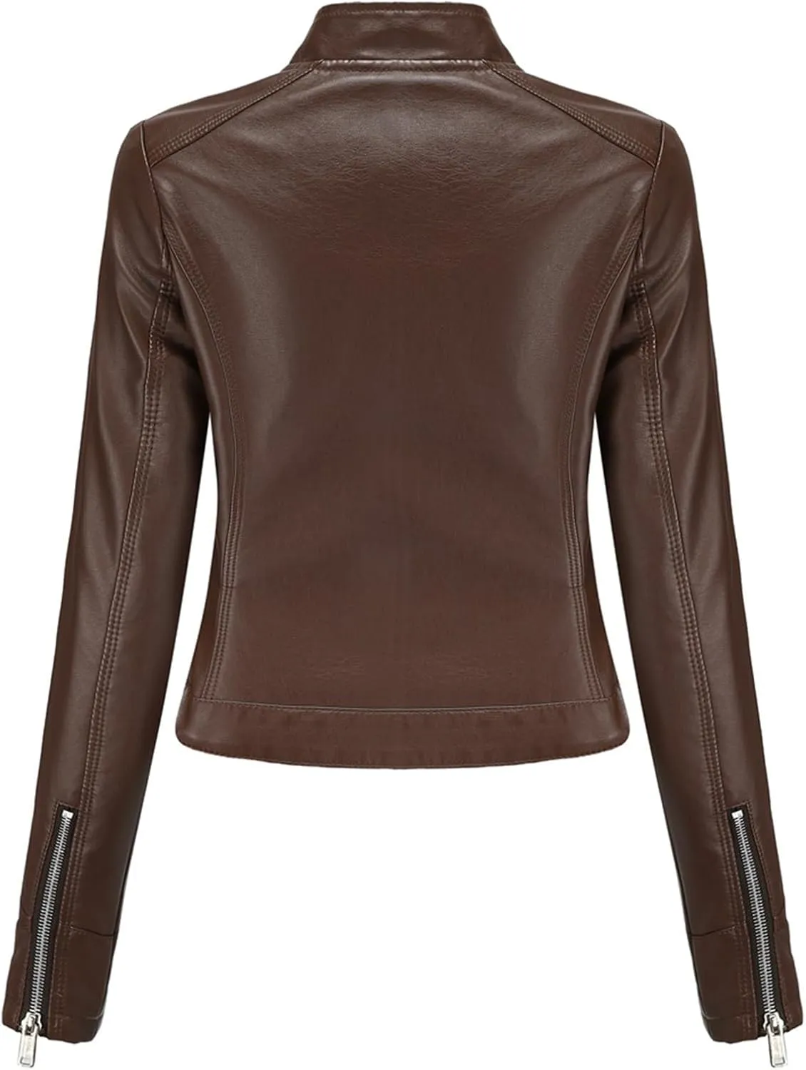 Leather Jacket for Women-Girl Faux Leather Jackets, Zip Up Motorcycle Short Pu Moto Biker Outwear Slim Fit Coat