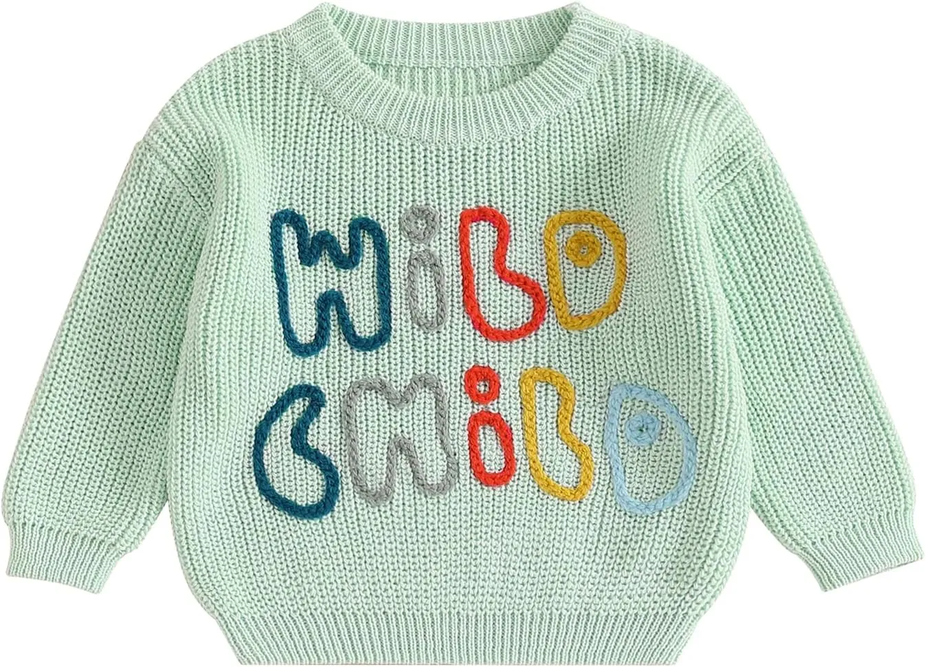 Lesimsam Infant Toddler Baby Boy Girl Sweater Long Sleeve Embroidery Knit Sweater Pullover Sweatshirt Top Fall Winter Clothes