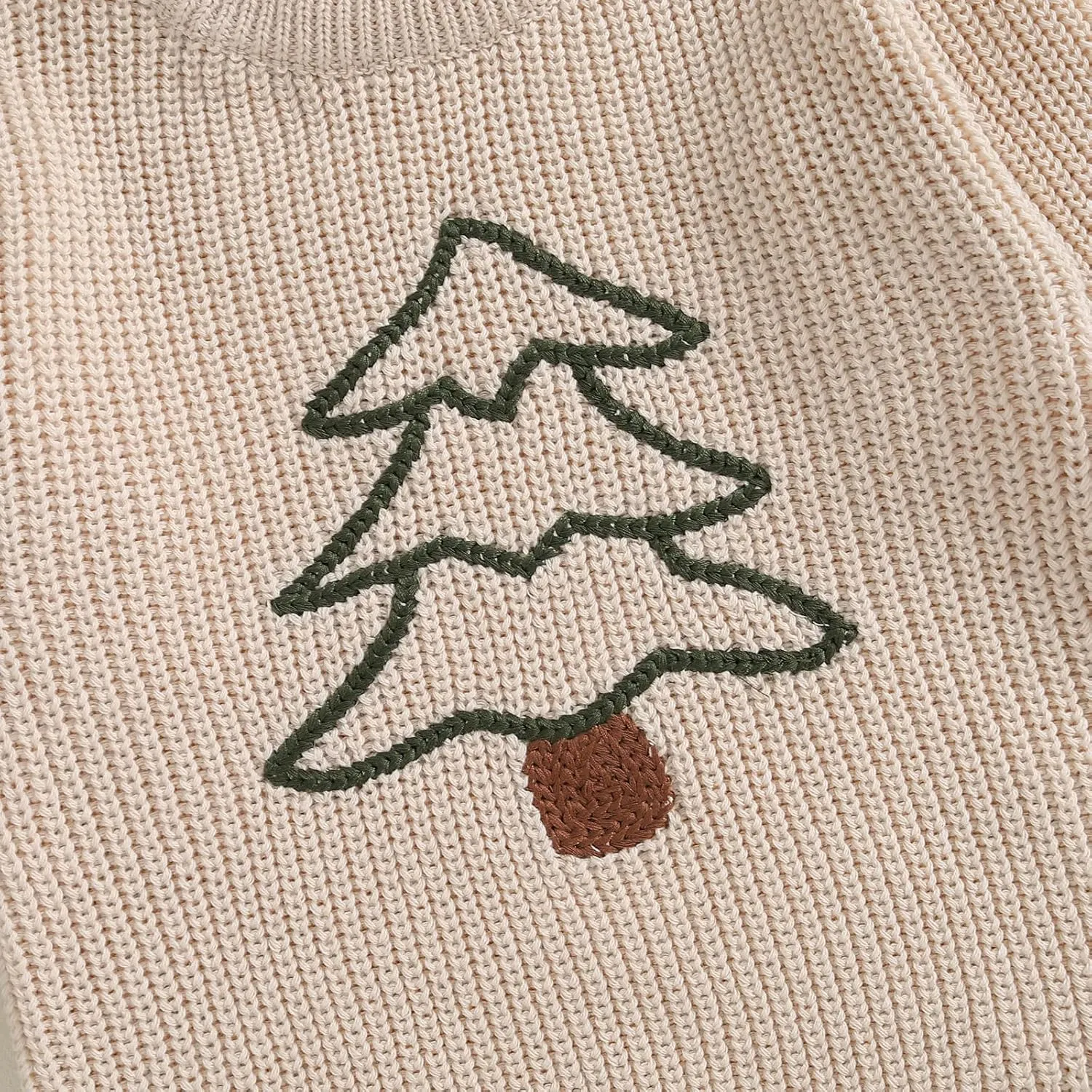 Lesimsam Newborn Baby Boy Girl Christmas Outfit Knit Sweater Romper Oversized Long Sleeve Bubble Romper Warm Winter Clothes