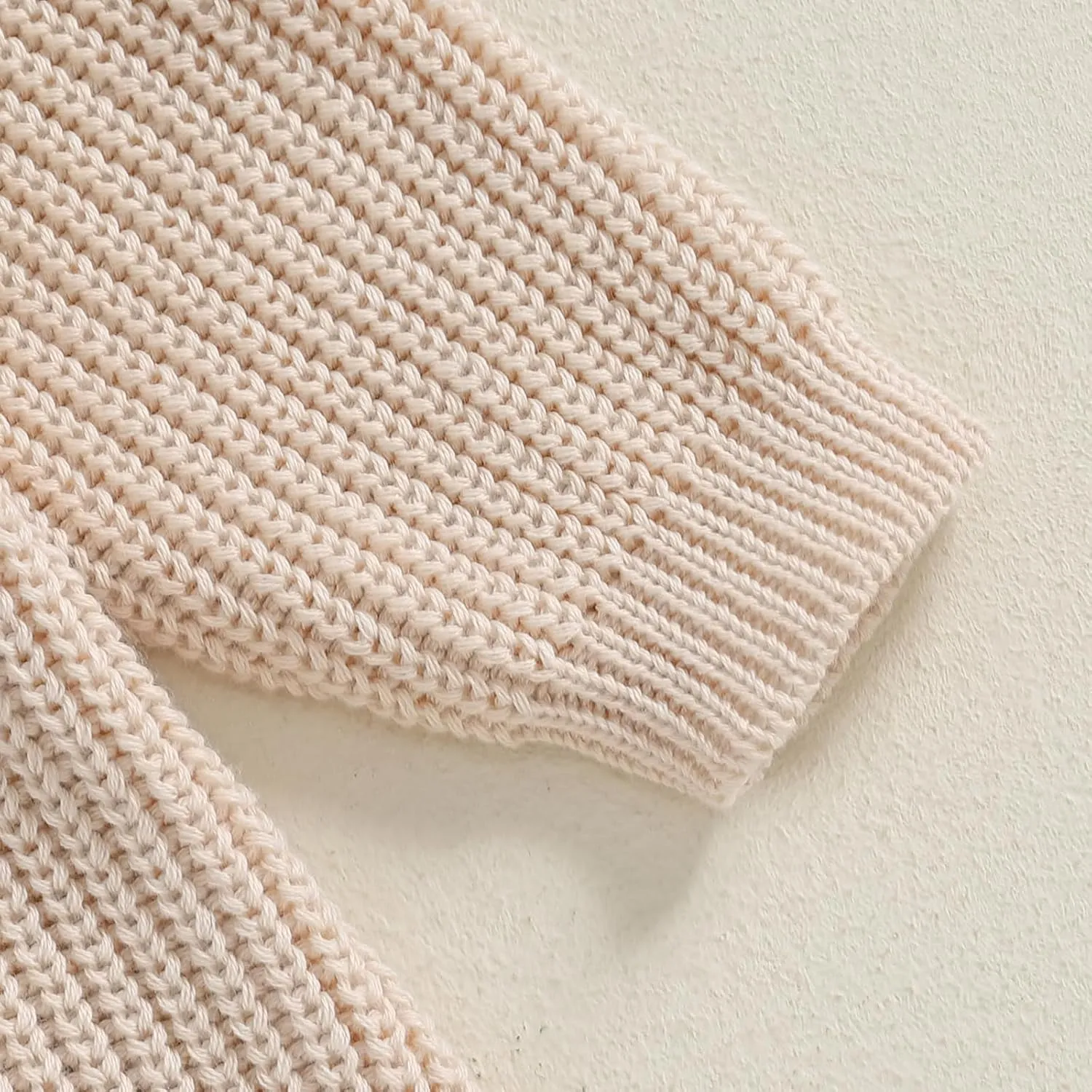 Lesimsam Newborn Baby Boy Girl Christmas Outfit Knit Sweater Romper Oversized Long Sleeve Bubble Romper Warm Winter Clothes