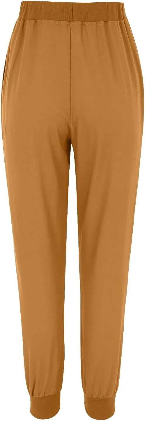Linen Pants for Women 2025 Summer High Waist Straight Leg Lounge Pant Casual Loose Lightweight Beach Trousers with