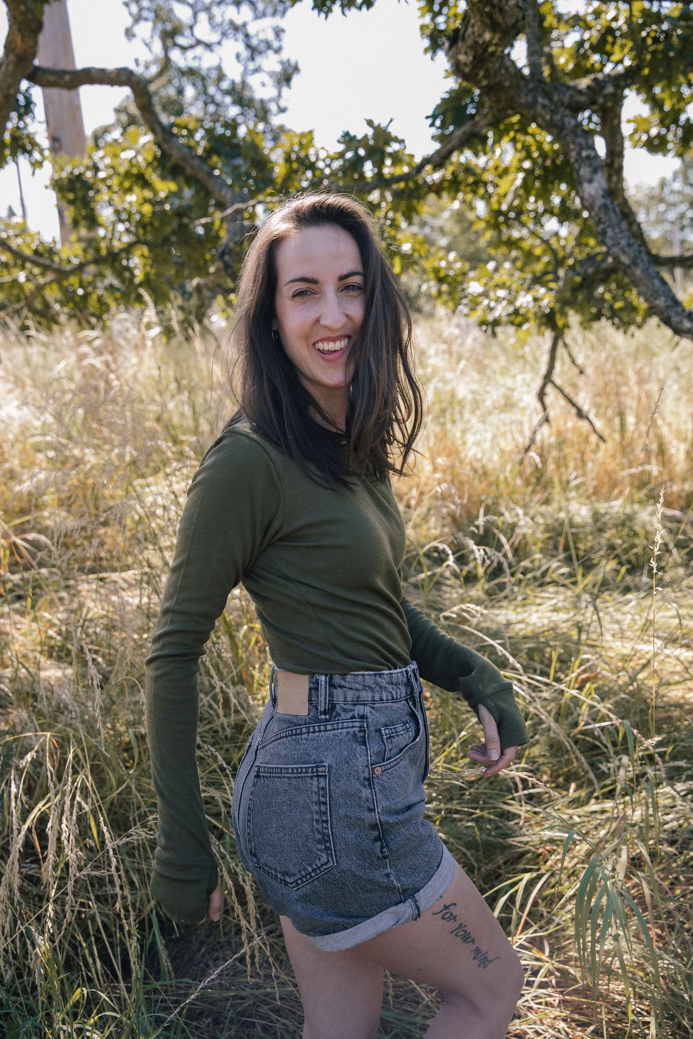 Long Sleeve Top With Thumbholes