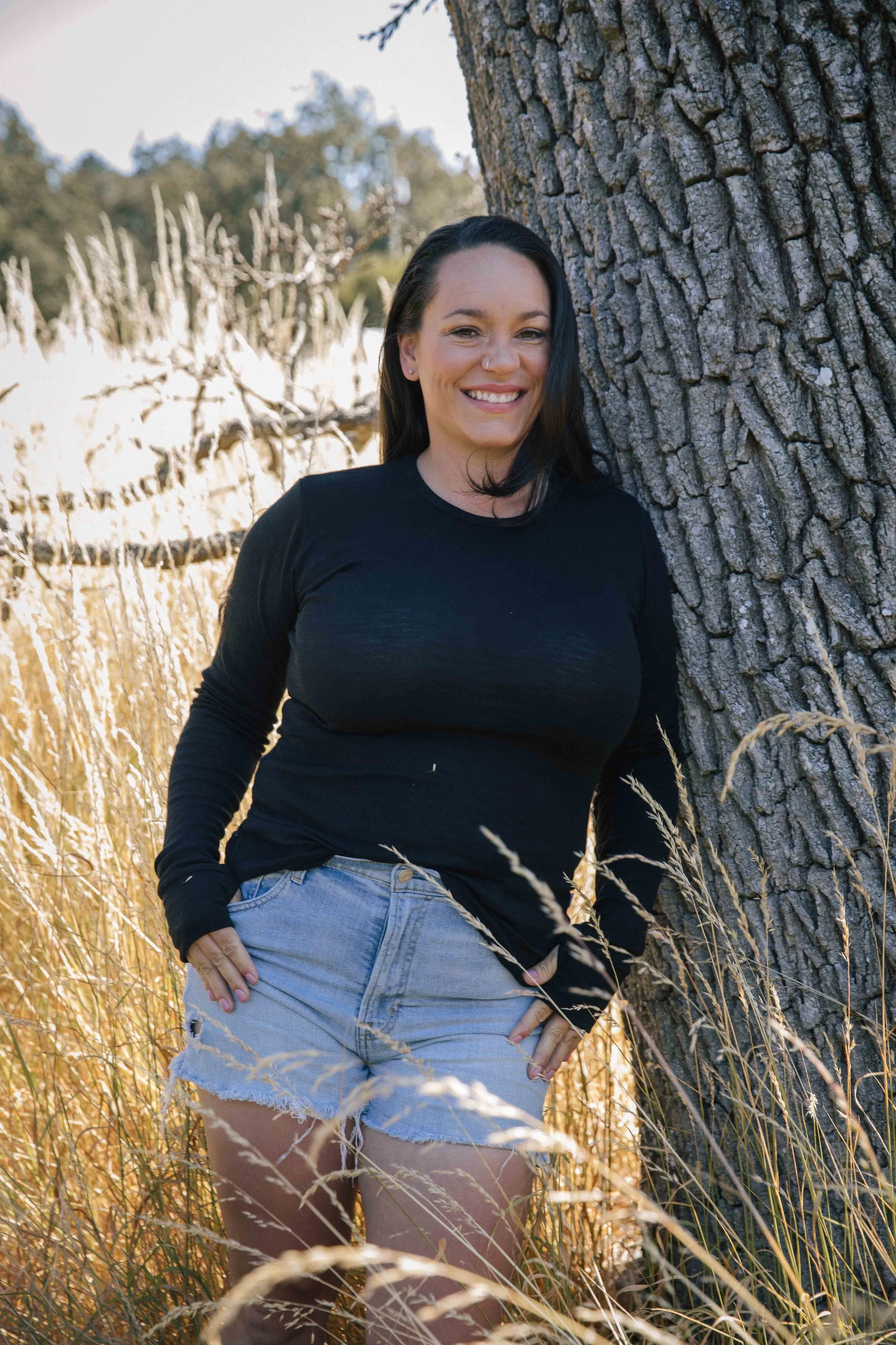 Long Sleeve Top With Thumbholes