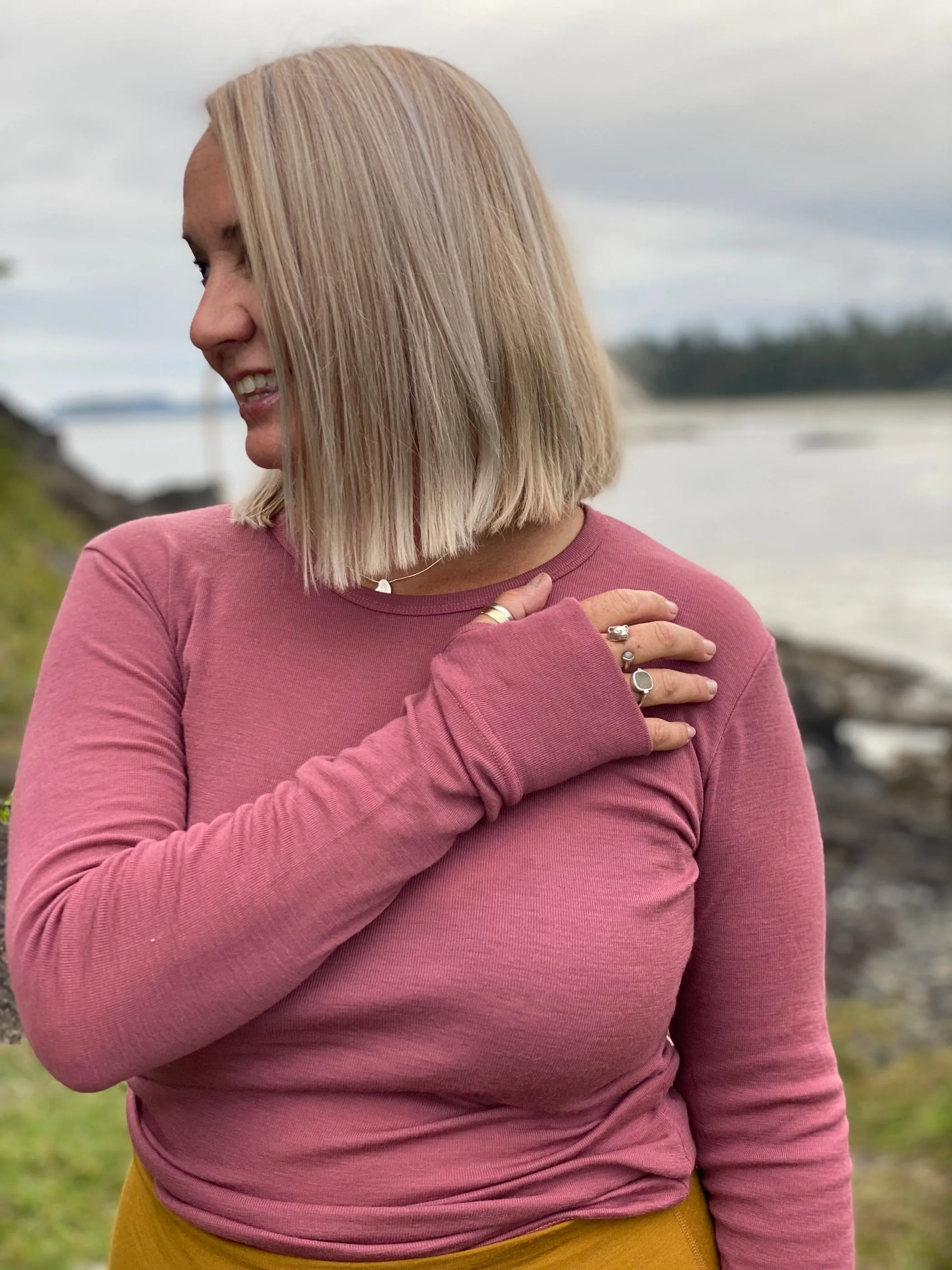 Long Sleeve Top With Thumbholes