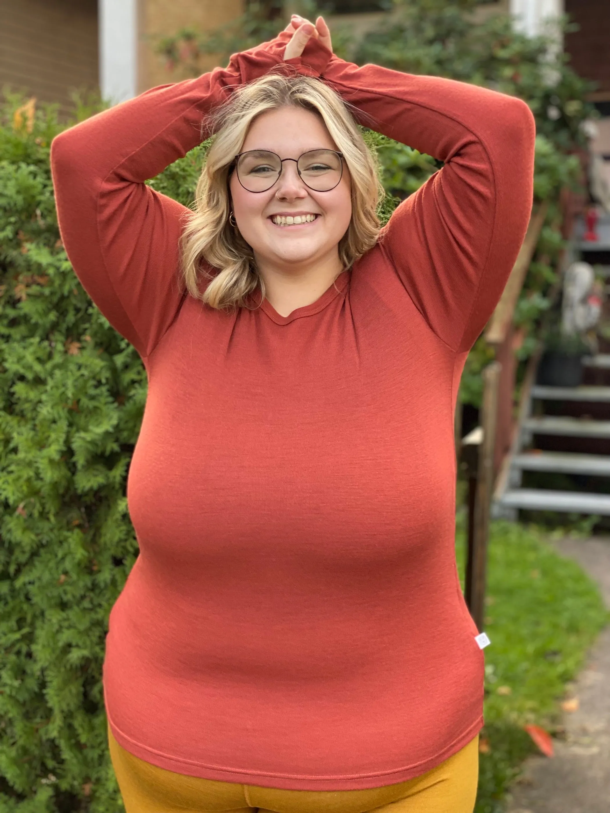 Long Sleeve Top With Thumbholes