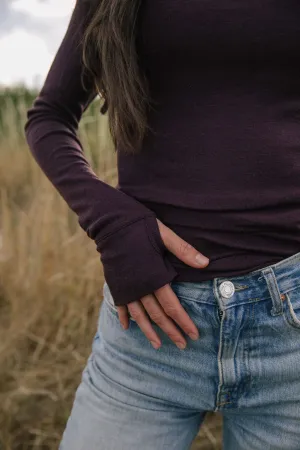 Long Sleeve Top With Thumbholes