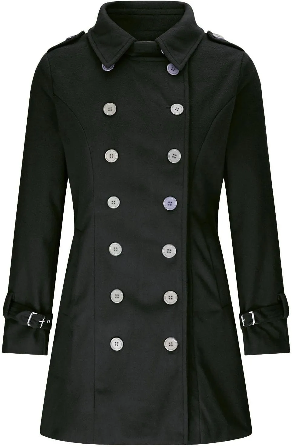 Long Winter Coats for Women Classic Notched Lapel Double Breasted Trench Coat Elegant Winter Wool Blend Overcoats