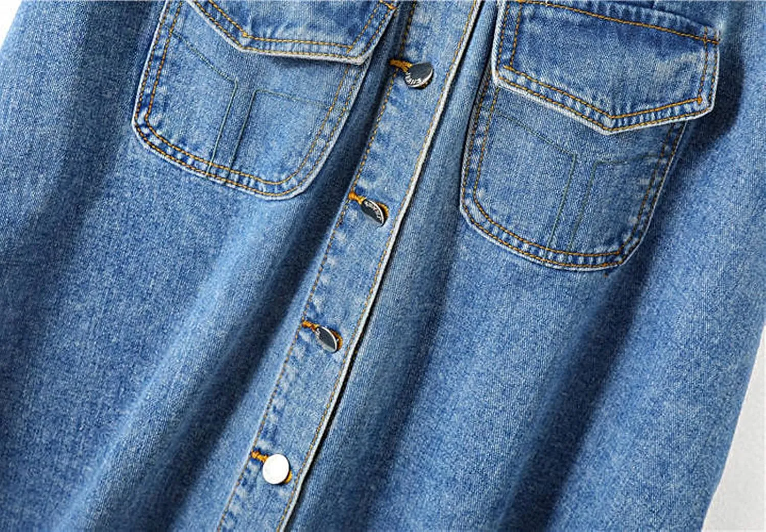 loveimgs Women Western Midi Denim Skirt High Waisted Mid Long Jean Skirt Y2k Button Up Flowy A Line Skirt Pocket Belt