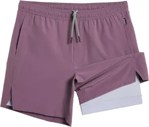 maamgic Gym Shorts for Men 7 inch with Liner Stretch 2 in 1 Workout Shorts Men Quick Dry Athletic Shorts