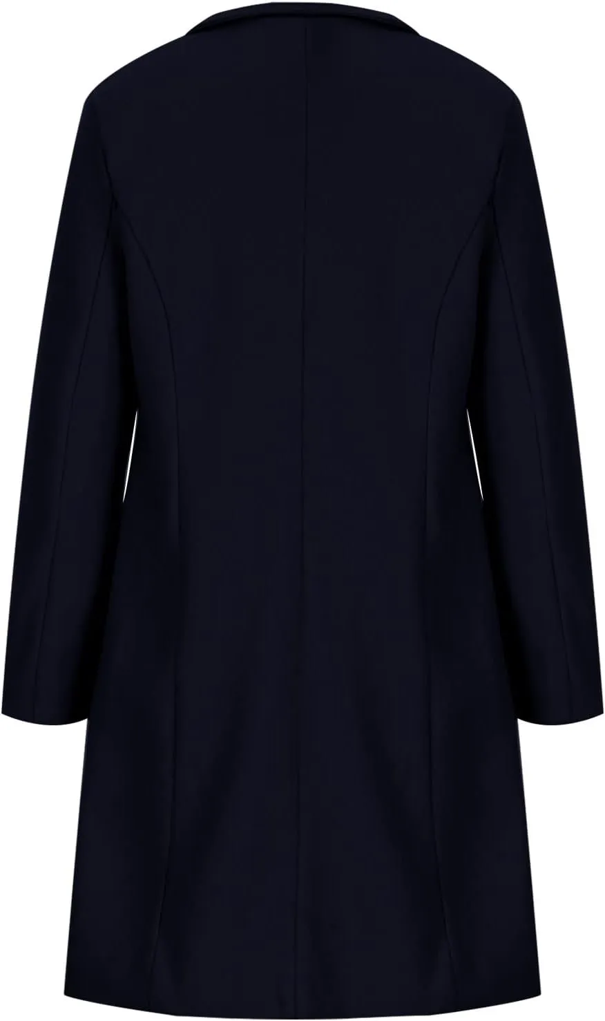 maisdgop Long Trench Coat for Women Winter Wool Open Front Windbreaker Trendy Long Sleeve Warm Lapel Overcoat with Pockets
