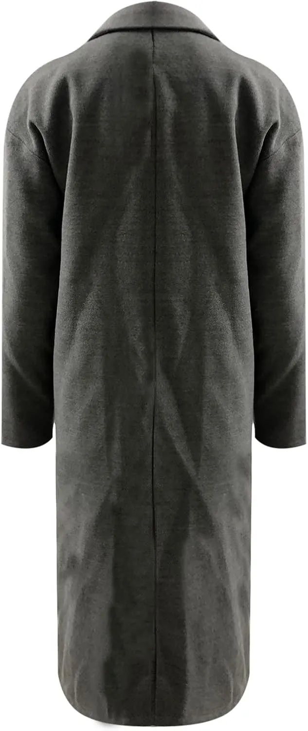 maisdgop Trench Coats for Women Classic Double Breasted Peacoat Long Sleeve Lapel Windbreaker Winter Woolen Cloth Jackets