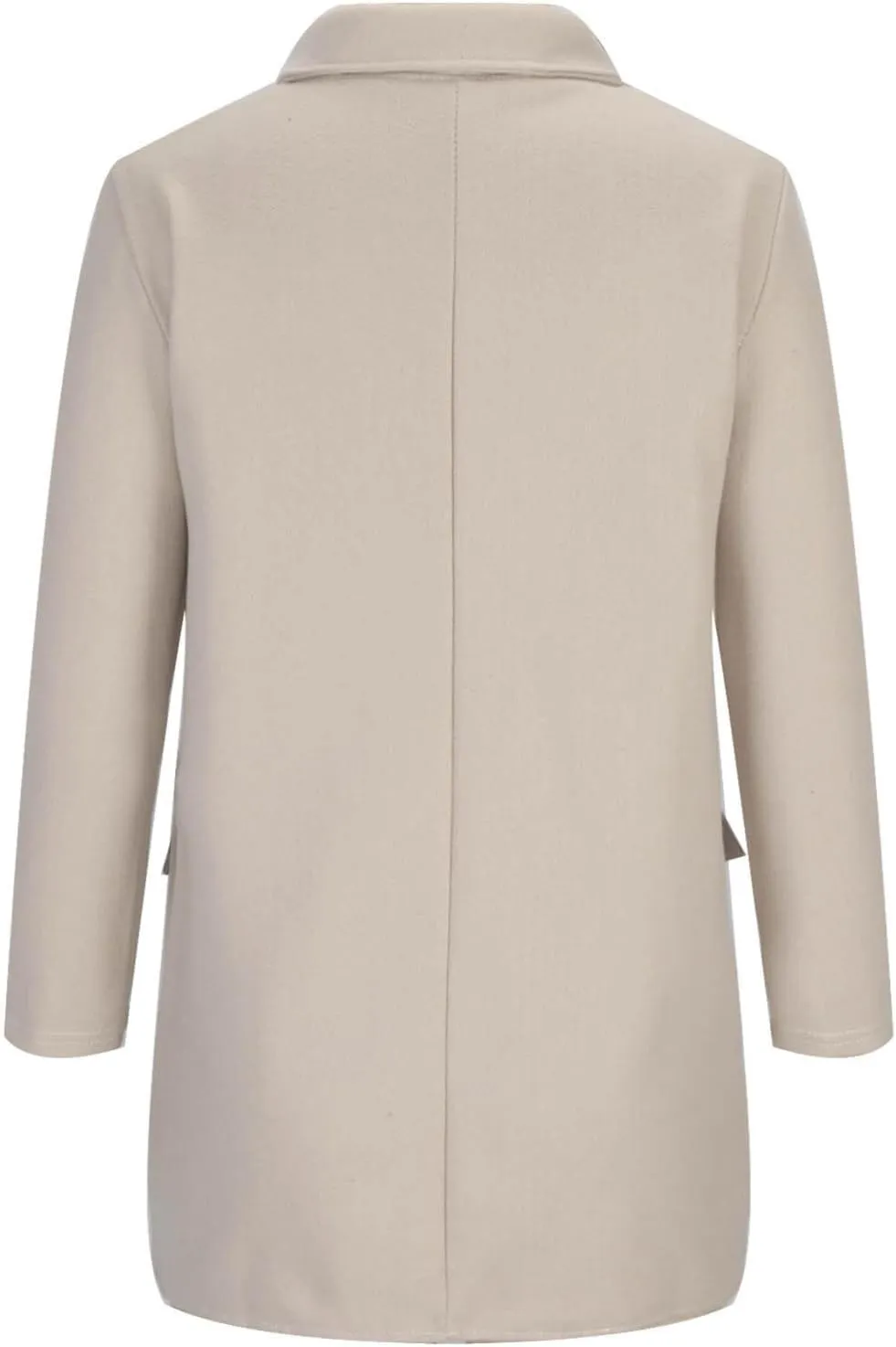 maisdgop Women's Trench Coat 2024 Winter Open Front Double Breasted Peacoats Comfy Long Sleeve Lapel Button down Windbreaker