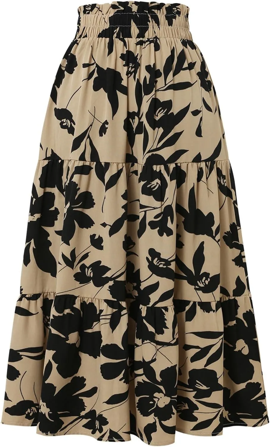 Maxi Skirts for Women 2025 Summer Ruffle Elastic High Waist Tiered Skirt Vacation A-Line Flowy Swing Long Skirts