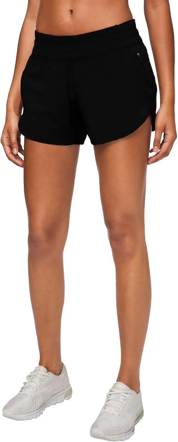 MCEDAR 4" Athletic Shorts for Women with Liner 2 in 1 Running Shorts Quick Dry Zipper Pocket Gym Workout Shorts