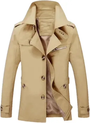 Men Winter Trench British Style Single Breasted Windbreaker Warm Jacket Coat Military Male