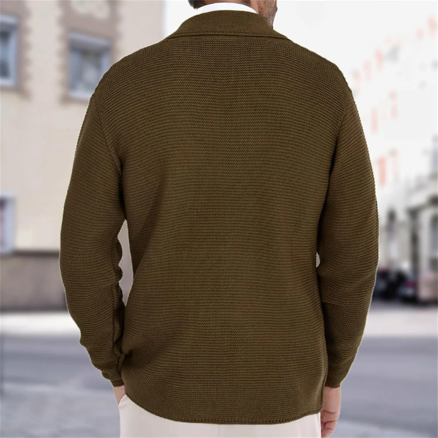 Men's Cardigan Sweater Oversized Chunky Cardigan Double Breasted Knit Jacket Winter Knitted Sweaters Casual Knitwear