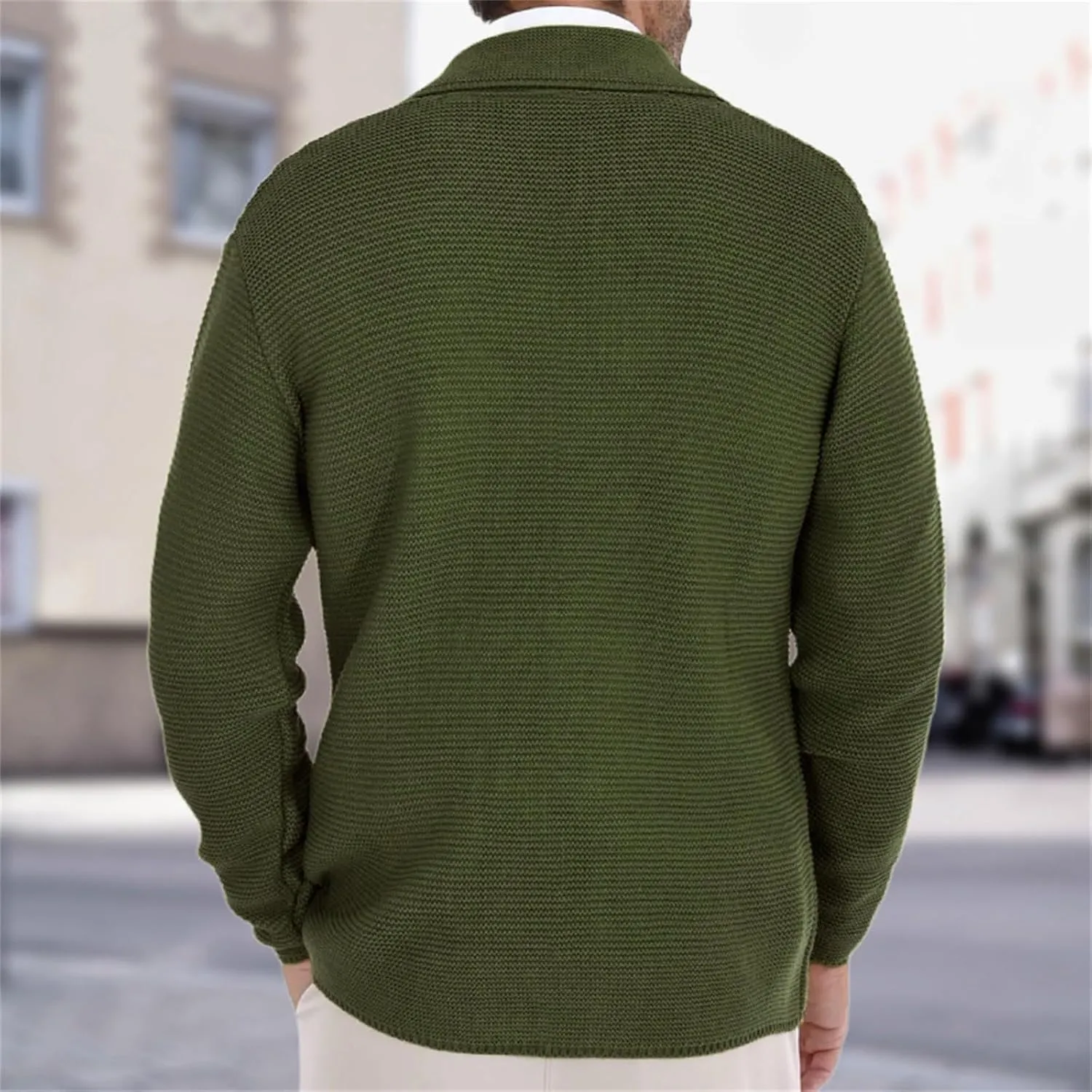 Men's Cardigan Sweater Oversized Chunky Cardigan Double Breasted Knit Jacket Winter Knitted Sweaters Casual Knitwear